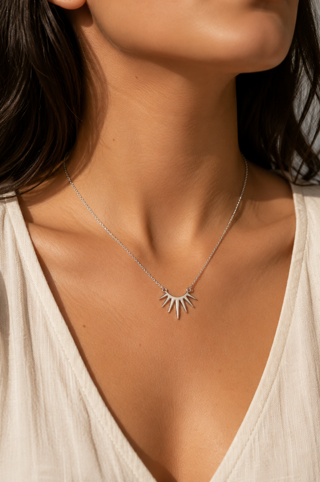 Aten Sun Disk Necklace – 925 Sterling Silver