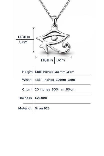 Eye of Horus Necklace - 925 Sterling Silver