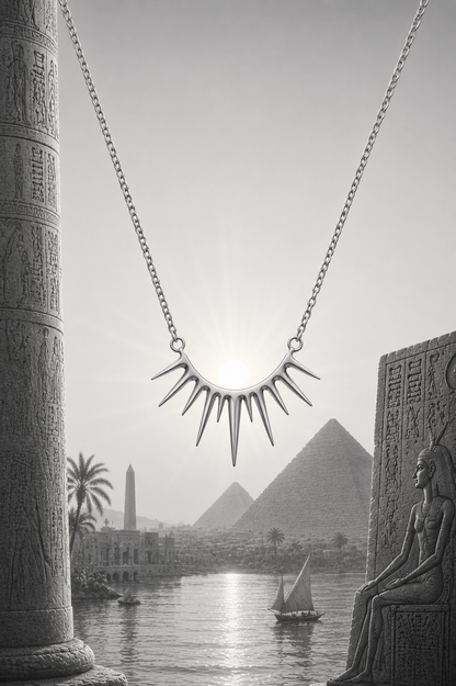 Aten Sun Disk Necklace – 925 Sterling Silver
