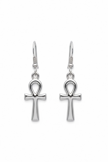 Ankh Earrings - 925 Sterling Silver