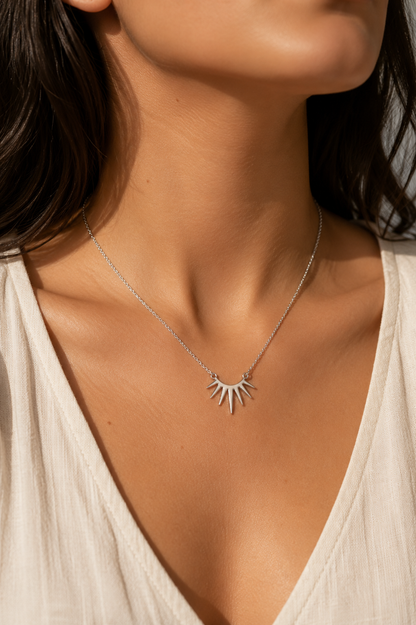 Aten Sun Disk Necklace – 925 Sterling Silver
