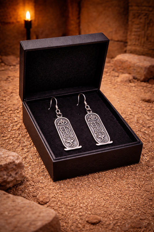 Cartouche Earrings - 925 Sterling Silver