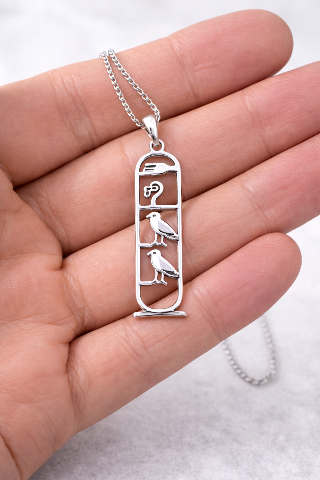 Cartouche Necklace - Personalized 925 Sterling Silver