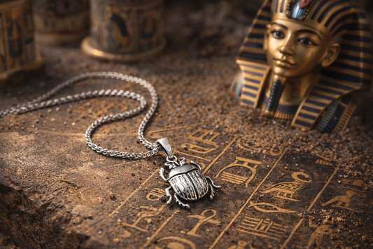 Scarab Necklace - Ancient Egyptian 925 Sterling Silver