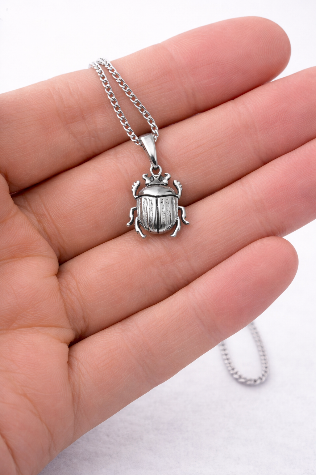 Scarab Necklace - Ancient Egyptian 925 Sterling Silver