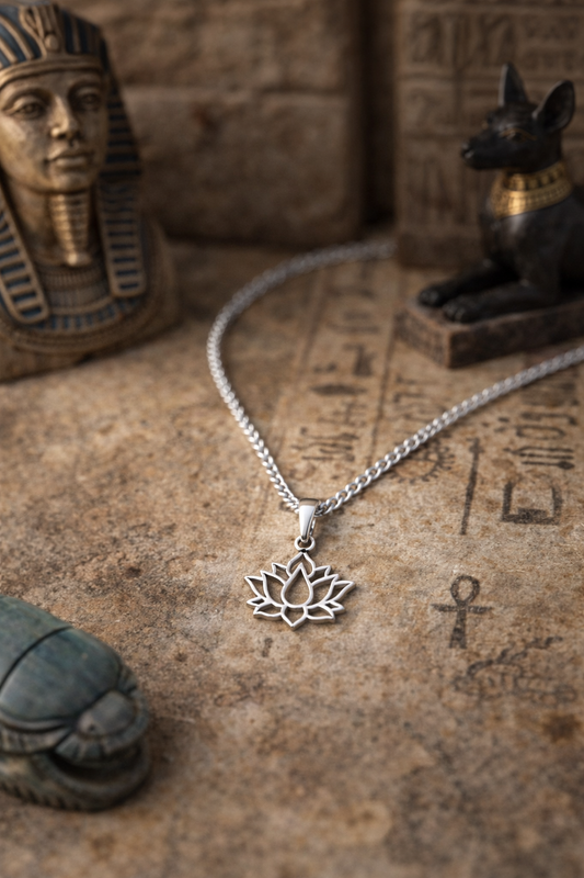 Lotus Flower Necklace - 925 Sterling Silver
