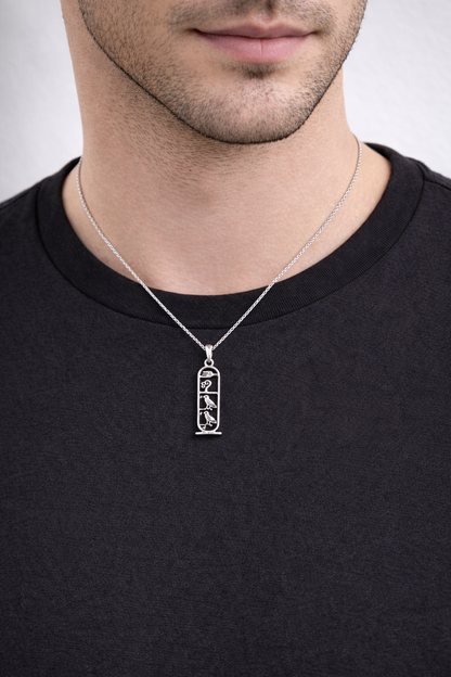 Cartouche Necklace - Personalized 925 Sterling Silver