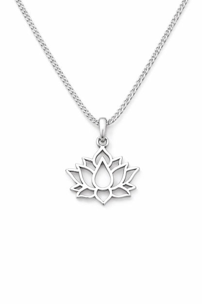 Lotus Flower Necklace - 925 Sterling Silver