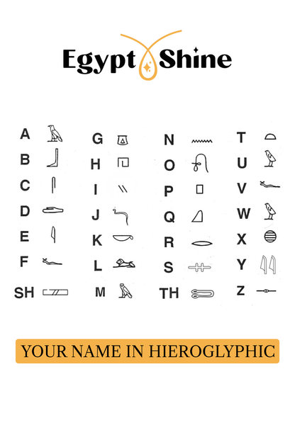 Cartouche Necklace - 925 Sterling Silver Hieroglyph Pendant