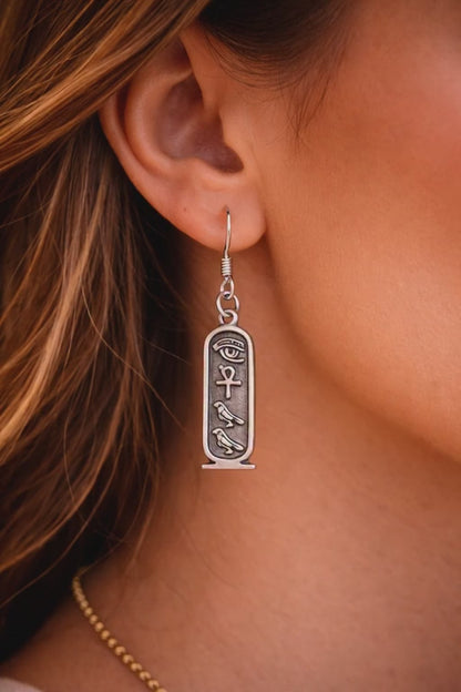 Cartouche Earrings - 925 Sterling Silver