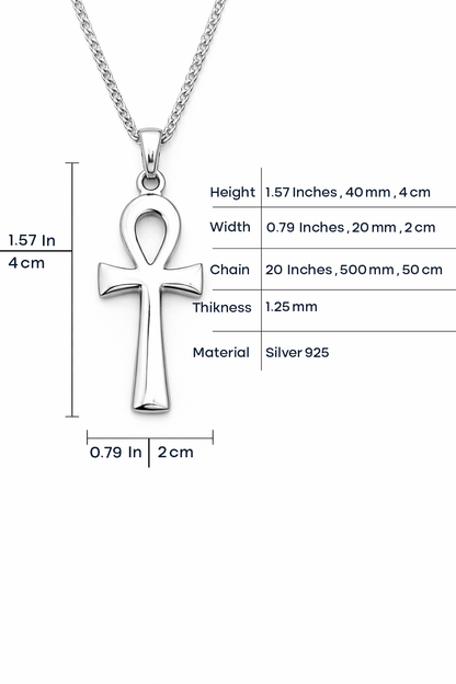 Ankh Necklace - 925 Sterling Silver